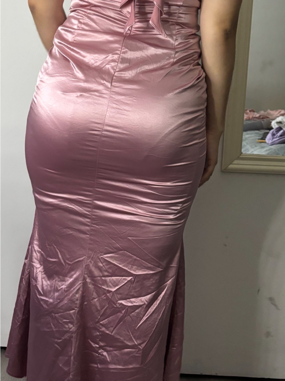 Selfie Leslie Rose Satin Fitted Maxi Dress - Picture 2 of 3